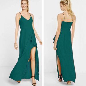 NEW Express Long Maxi Side Slit Maroon Cocktail Evening Dress - Size 2